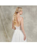 Spaghetti Straps V Neck Ivory Lace Tulle V Back Wedding Dress